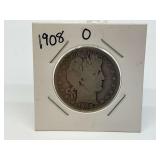 1908-O Barber Quarter