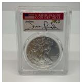 2020 American Silver Eagle Signed by Coin Designer Jim Peed ORCS
