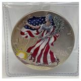 1999 Colorized American Eagle 1oz .999 Fine Silver Dollar