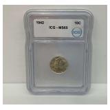 1942 ICG-MS65 Mercury Dime