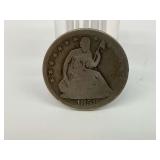 1858 Seated Liberty Silver Half Dollar Coin