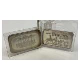 Two .999 Fine Silver One Ounce Art Bars