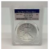 2017-W First Strike PCGS MS70 Silver Eagle $1 Coin
