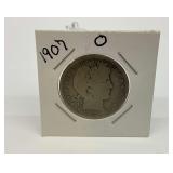 1907 O Barber Half Dollar Coin