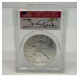2020 PCGS MS70 Silver Eagle First Day of Issue - Jim Peed Signed