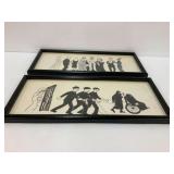 Two Framed Ink Drawings