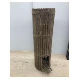 Wooden Slatted Cylindrical Basket