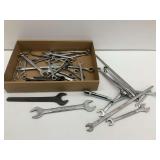 Box Lot of Combination Wrenches and More