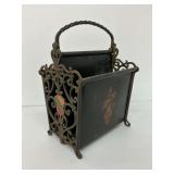 Ornate Antique Metal Magazine Rack