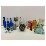 Decorative Glass Bottles, Vases, Glasses, and Candle Holders