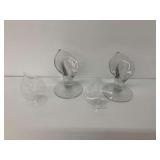 Set of Four Jack-in-the-pulpit Glass Vases