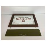 Miller High Life Advertising Mirror with Sign