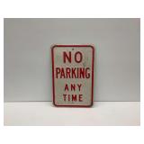 Embossed Metal "No Parking Any Time" Sign