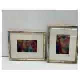 Pair of Framed Signed Abstract Paintings