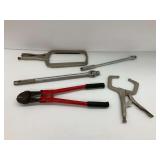 Assorted Hand Tools: Locking C-Clamps, Bolt Cutters and More