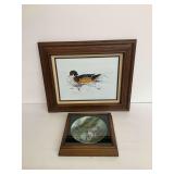 Framed Duck Art and Knowles "The Pintail" Collector Plate