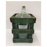 Schoenhofen Company Glass Jug in Wooden Crate