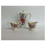 Vintage Blue Ridge China Floral Tea Set - Teapot, Creamer & Sugar Bowl