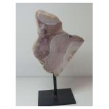 Pink Amethyst Slab Display on Stand