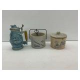 Avon Fishing Stein with Kaukauna Klub and Willow Farm Crock Jars