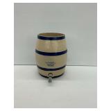 Vintage Stoneware Barrel Shaped Blue Band Dispenser with Spigot... No Lid