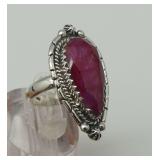 Sterling Silver Ring with Ruby Gemstone...size 8
