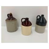 Three Vintage Stoneware Jugs with Handles