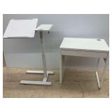 White Desk and Adjustable Laptop Table Set