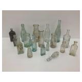 Assorted Collection of Antique Glass Bottles and Stopper
