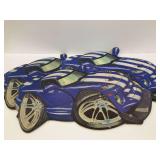 Three KoolArt 2002 Blue Car Cartoon Decorations