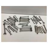 Mixed Lot of Wrenches - Combination, Open End, and Ratcheting