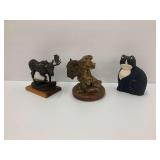 Group of Animal Sculptures - Moose, Bison & Cat