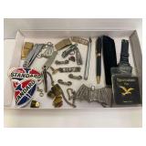 Pins, Patches, Batman Belt Buckle, and More