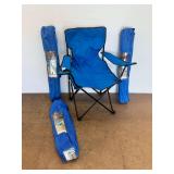 Three Folding Bag Chairs with Carry Straps