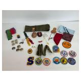 Boy Scouts Memorabilia Lot - Patches, Neckerchiefs, Ribbons, & More