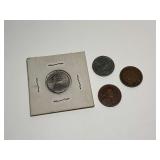 US Cent Coin Collection: 1906 Indian Head Cent, 1940s Wheat Cents, 1983 Lincoln Cent