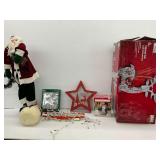 Holiday Decorations: Santa Figure, Reindeer Star, Penguin Inflatable, and More