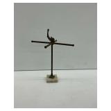 Unique Vintage Metal and Marble Stand with Fish Detail