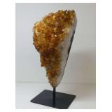 Large Citrine Crystal Cluster on Stand