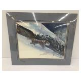 Signed Print of a Tiger in the Snow