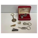 Mixed Lot of Swank Cufflinks, Tie Clips, Keychains and Ring
