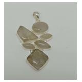 Sterling Silver Pendant with Quartz Gemstones
