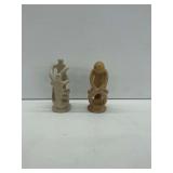 Pair of Hand-Carved Stone Figurines