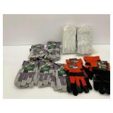 Assortment of New Work Gloves - Leather, Cowhide, Safety Gloves