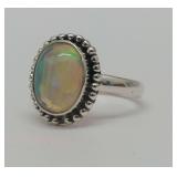 Sterling Silver Ring with Ethiopian Opal...size 7