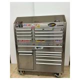 Top of the Line Craftsman Custom Stainless Steel Rolling Tool Chest with Stereo and Mini-Fridge