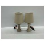 Pair of Small Accent Lamps with Neutral Color Shades... work