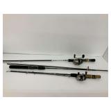Three Fishing Rods - Johnson, Zebco
