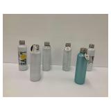 Six 17 oz. Stainless Steel Double Wall Water Bottles