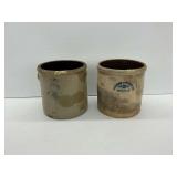 Two Vintage 3-Gallon Stoneware Crocks